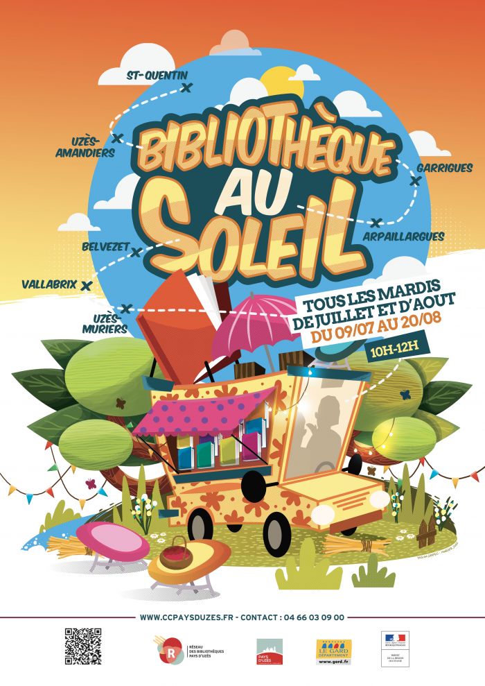 Bibliothèque au soleil à Garrigues Sainte Eulalie