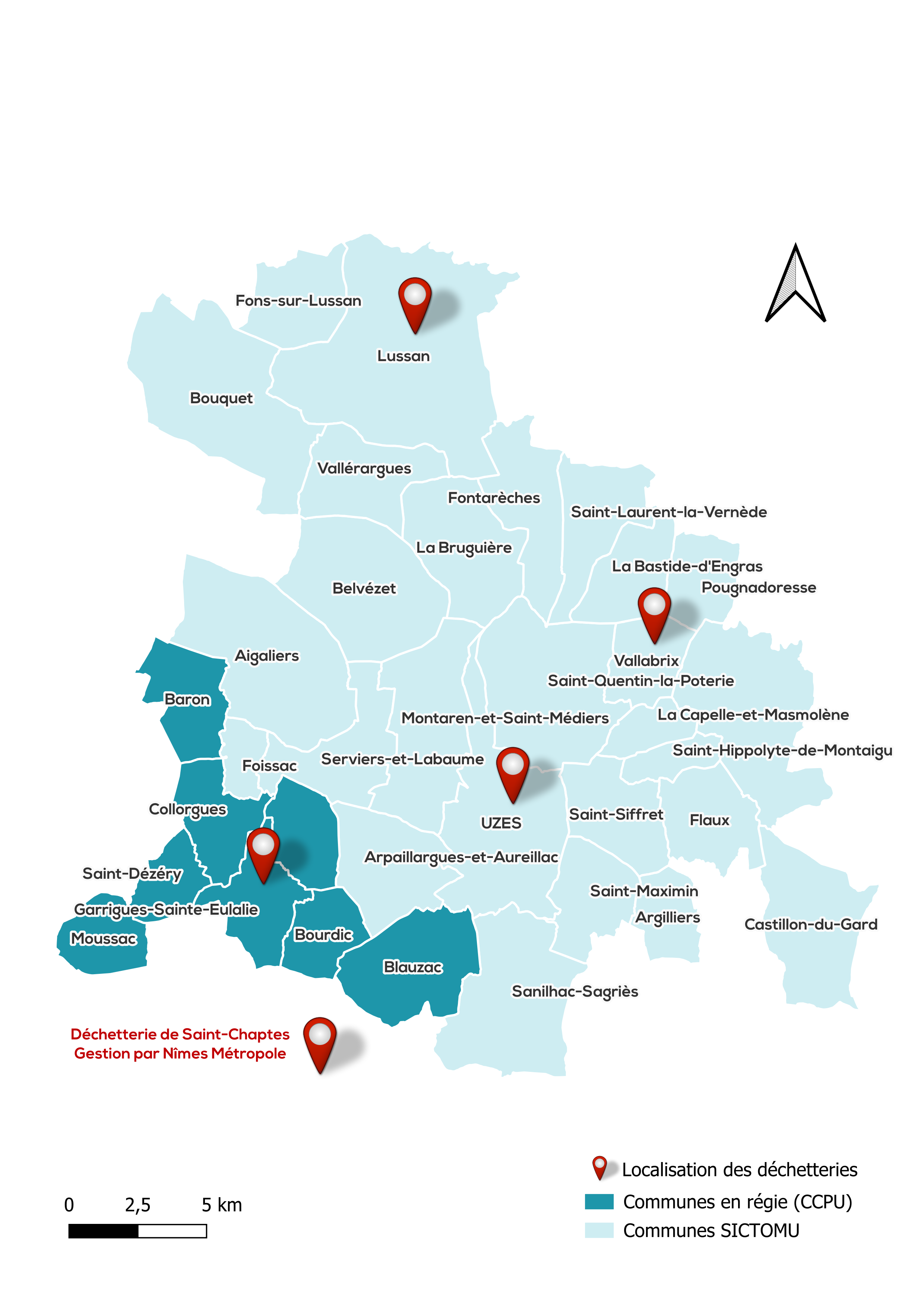 Carte déchetteries