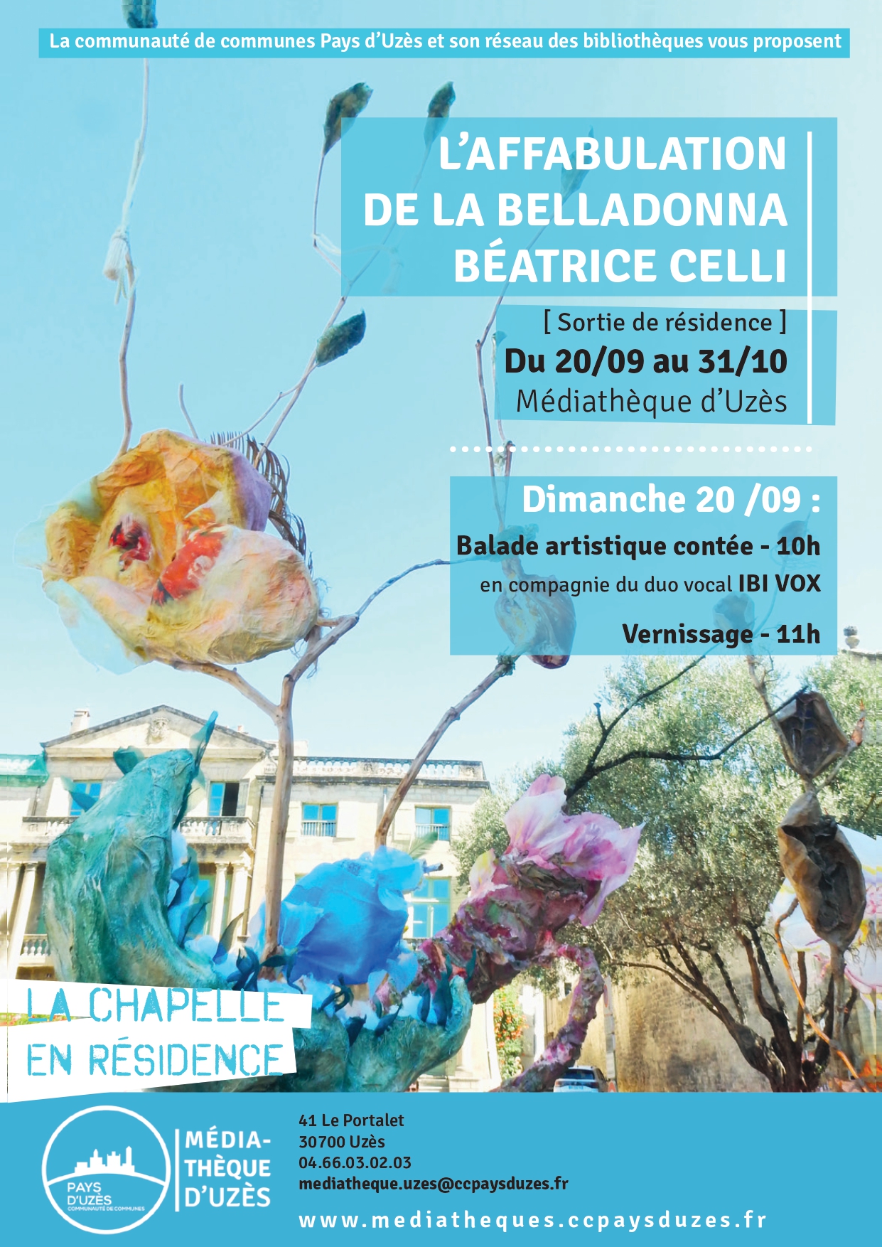 Exposition/Sortie de résidence - Chapelle de la médiathèque d'Uzès
