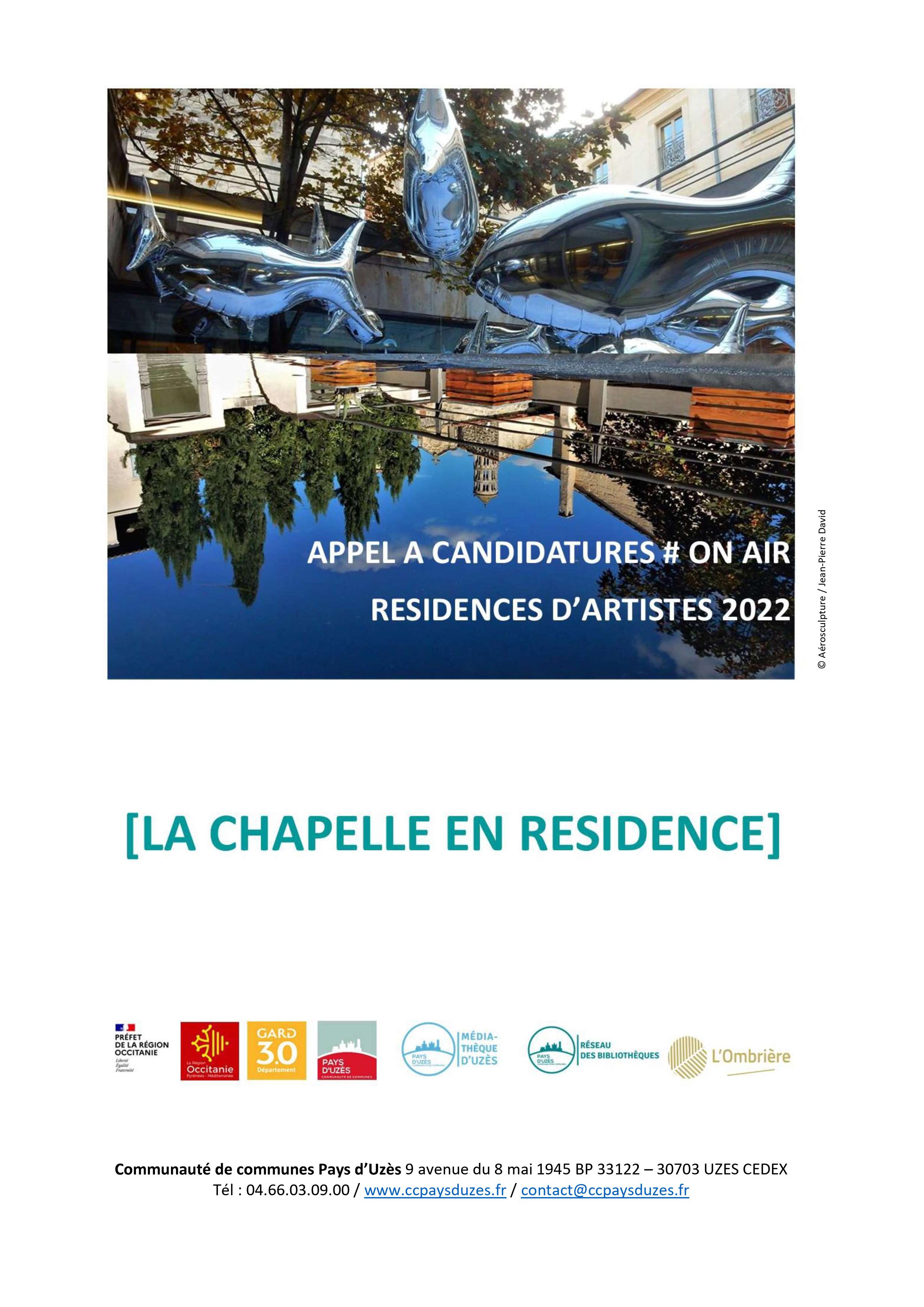 Appel à candidatures 2022 - Résidence d'artistes - Chapelle de la médiathèque d'Uzès
